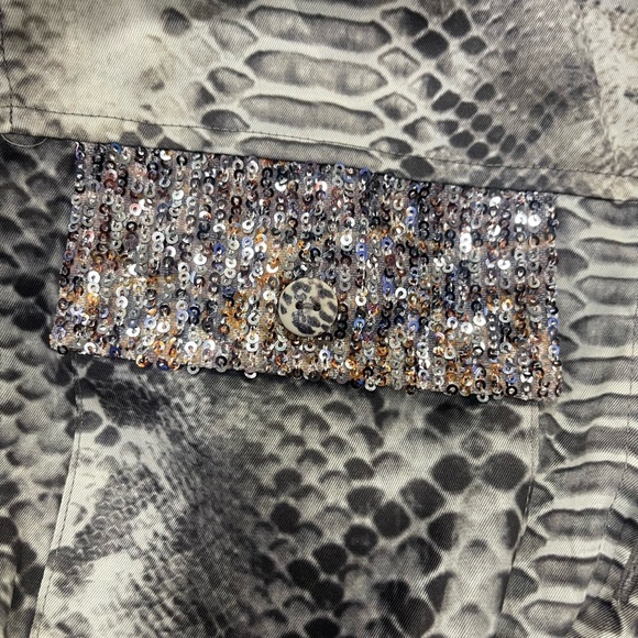 Le Superbe Snake Skin LE Jumpsuit Size 12 Color Cream/Gray/Brown - Picture 4 of 11